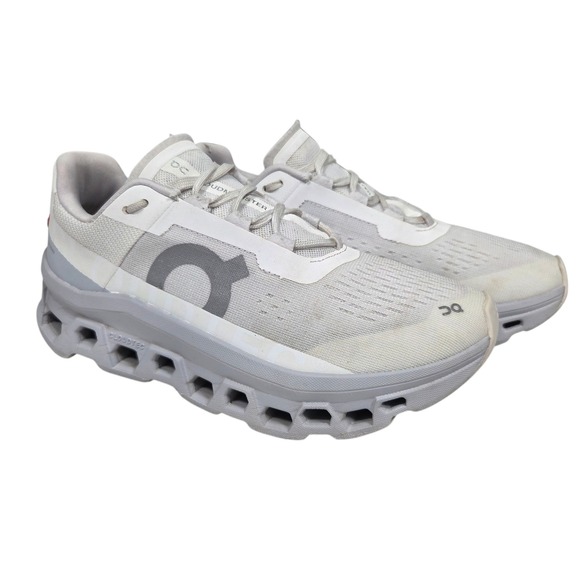 On Running Shoes - On Cloudmonster Running Shoes Womens 8 61.97649 White Glacier Running Sneaker